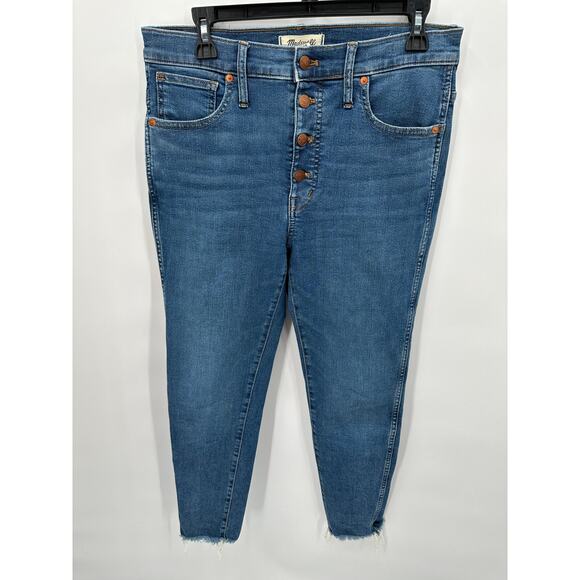 MADEWELL AG149 Petite 10" High Rise Skinny Button Fly Denim Jean // 30P - Picture 2 of 9